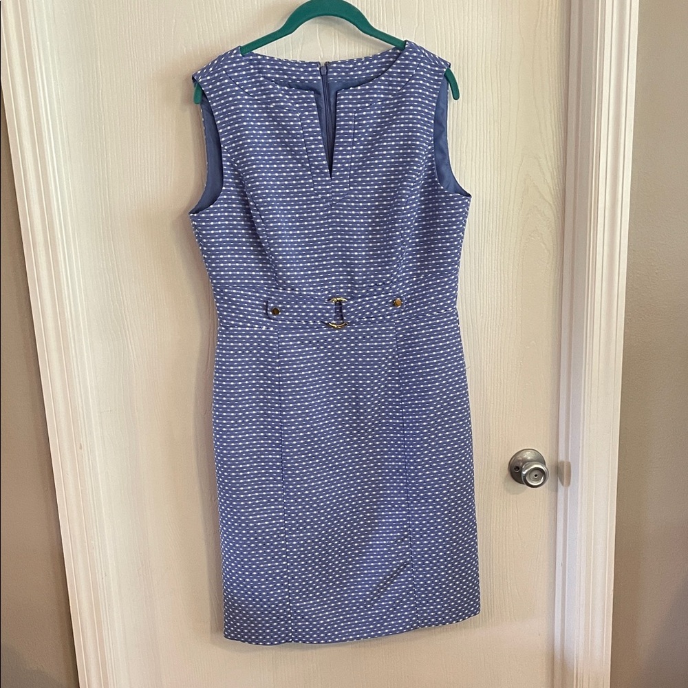 Elegant Blue Textured Midi Dress